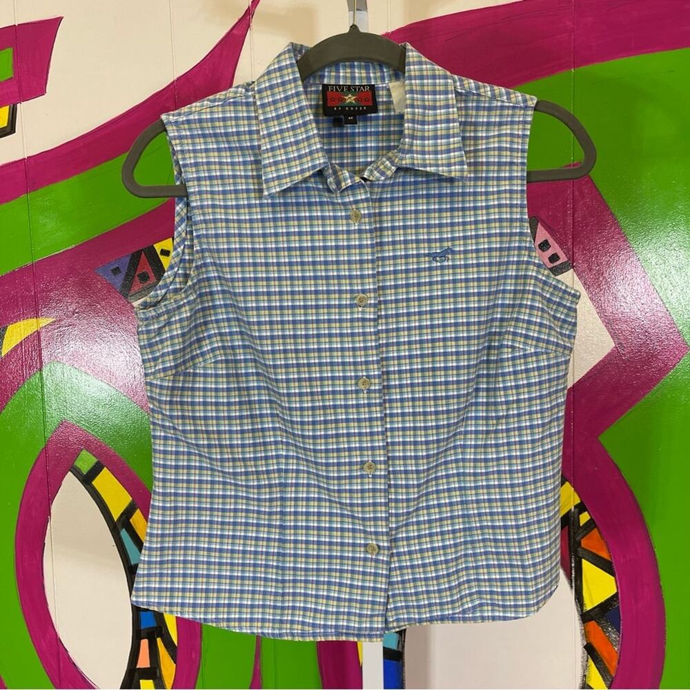 Five Star by Roper, Sleeveless Button Down Shirt. Size Medium. Excellent cond!